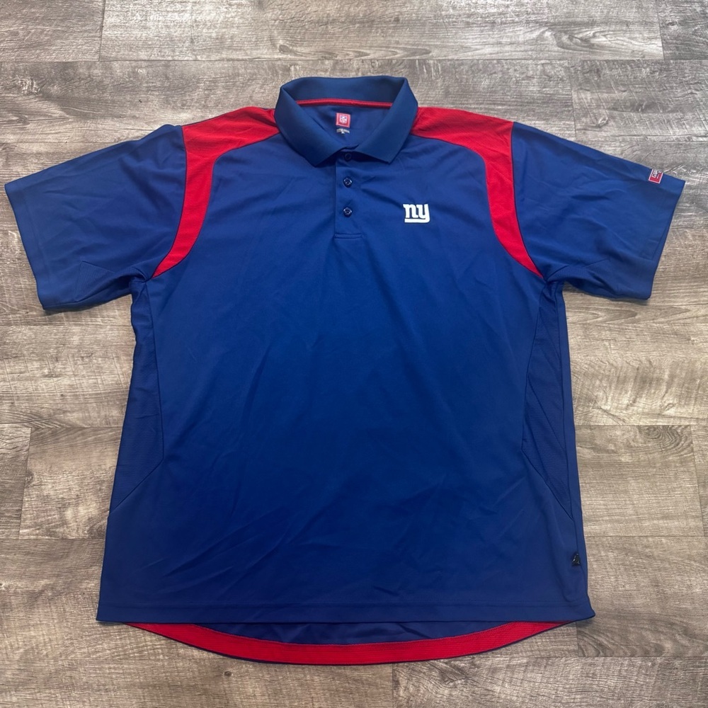 NFL NY Giants Team Apparel Blue Polo Short Sleeve Shirt Mens Sz. XL